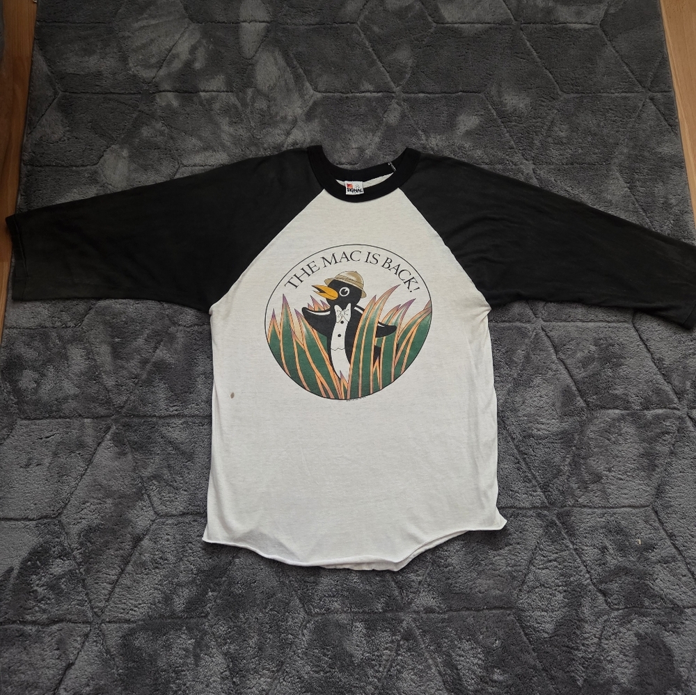 VTG Fleetwood Mac THE MAC IS BACK Baseball Raglan Tee Large USA 1987 Tour